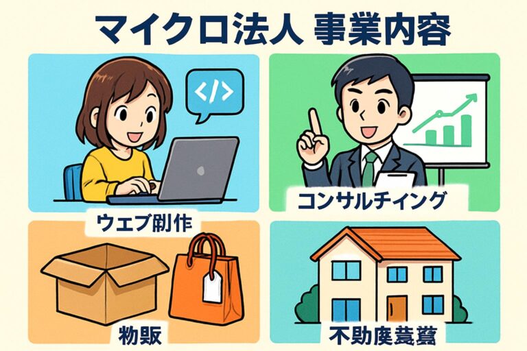 マイクロ法人の事業内容とは？おすすめ業種や税務のポイントを徹底解説